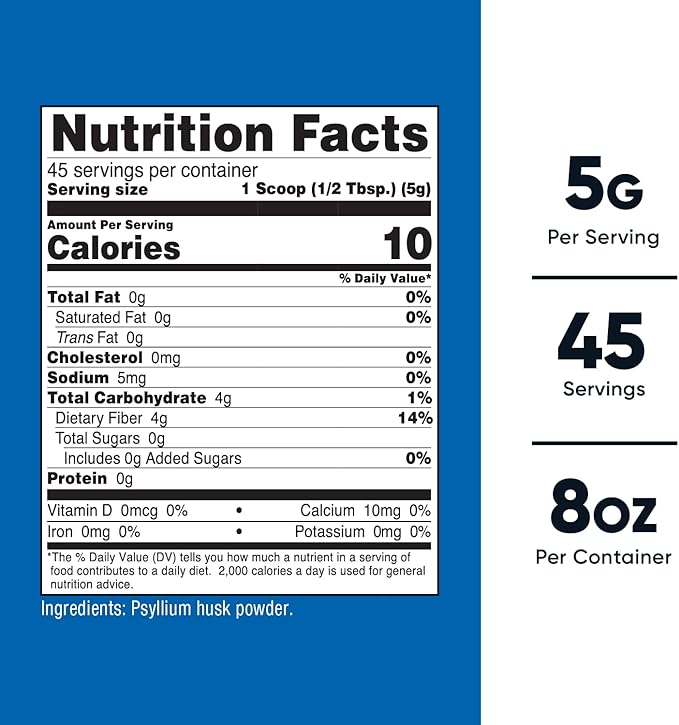 Nutricost Psyllium Whole Husk Powder (Flakes) 8.1oz - Gluten Free & Non-GMO