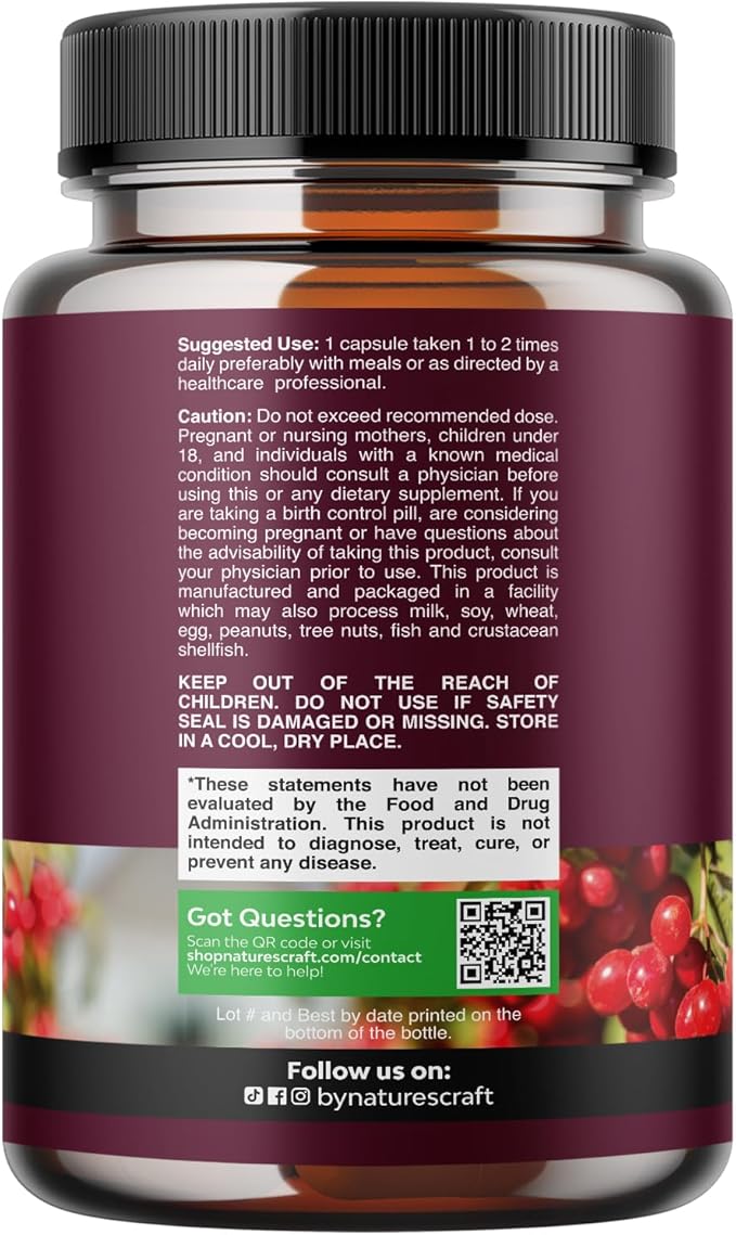 Advanced Kidney Support Supplement - Kidney Cleanse Detox & Repair Cranberry Extract Capsules with Uva Ursi, Stinging Nettle & Astragalus for Kidney Health - Urinary Tract Health - 60 Caps