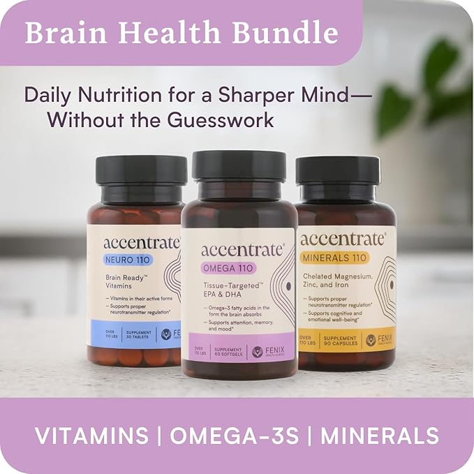 Omega 110 w/LYSOVETA LPC | EPA & DHA Supplements for Brain & Retina Health | Focus, Attention, Memory, Mood & Vision | 6X Higher Absorption Than Fish Oil | High Potency Omega-3 LPC-DHA