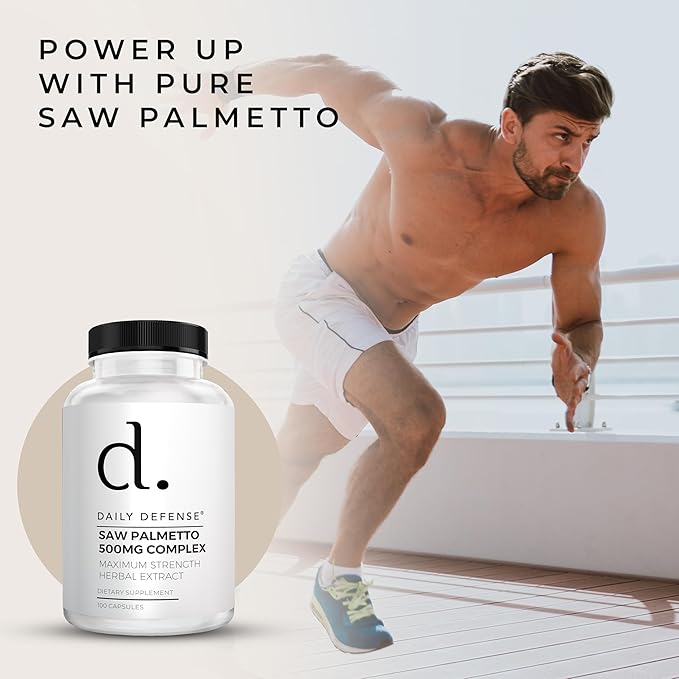 Saw Palmetto Prostate Health Supplement - Hair Growth for Men & Women - Support to Help Maintain Normal Urination Frequency & Natural DHT Blocker to Help Prevent Hair Loss 500Mgs - (100 Capsules)