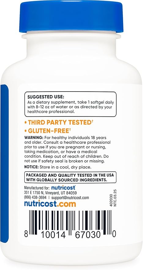 Nutricost Zeaxanthin with Lutein 20mg, 120 Softgels - Potent, Non-GMO, Gluten Free