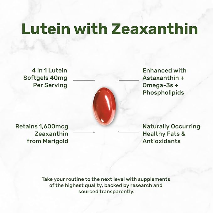 Lutein and Zeaxanthin Supplements, 40mg Per Serving, 300 Softgels