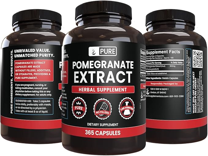 Pure Original Ingredients Pomegranate Extract (365 Capsules) No Magnesium Or Rice Fillers, Always Pure, Lab Verified
