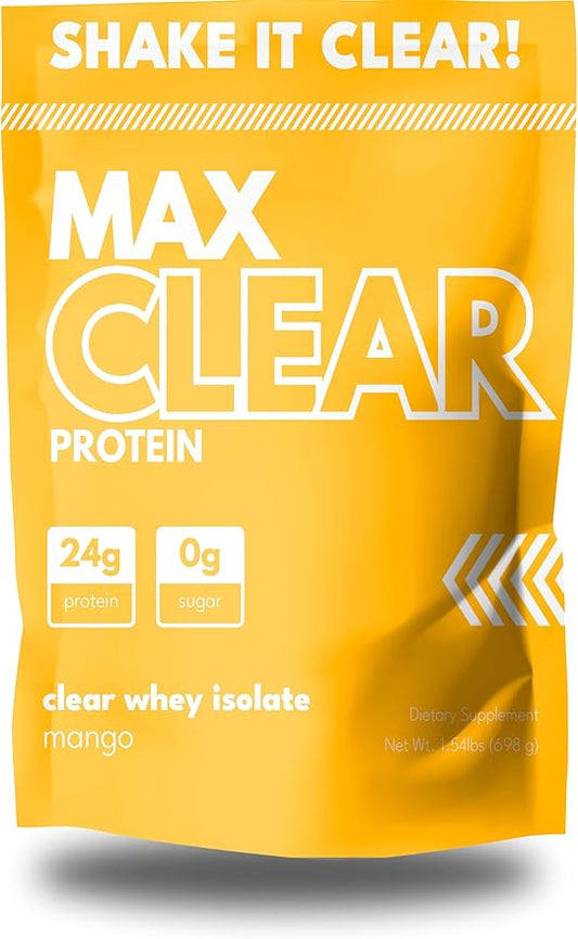Max Clear Protein | 24g Protein | Clear Whey Isolate | Promotes Muscle Growth, Strength and Recovery (Mango)