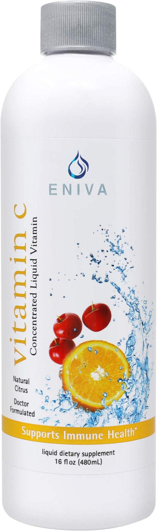 Eniva Liquid Vitamin C | Immune Formula | Orange Citrus Flavor | All Naturally Sourced from Acerola Berries, Oranges, Cranberry, Rosemary | Sugar Free | Low-Carb & Keto Approved | 2 Month Supply
