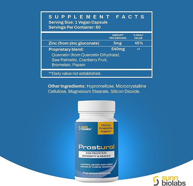Prosturol | Prostatitis Treatment | CPPS -Prosturol Extra Strength Discomfort Relief & Prostate Supplement for Men with Quercetin, Saw Palmetto, Enzymes, for Pelvic Health - 160 Capsules (2)