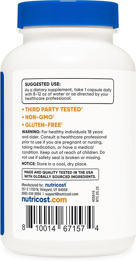 Nutricost Vitamin C with Rose HIPS 1025mg, 120 Capsules - Vitamin C 1000mg, Rose HIPS 25mg, Premium, Non-GMO, Gluten Free Supplement