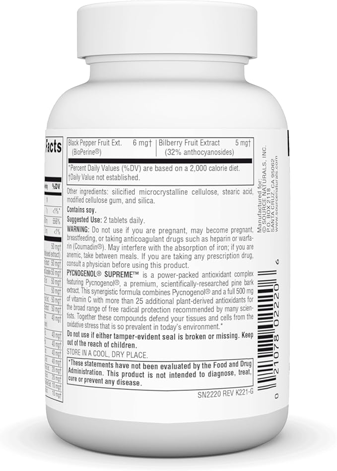 Source Naturals Pycnogenol Supreme, Berry & Botanical Antioxidant Complex* - 60 Tablets