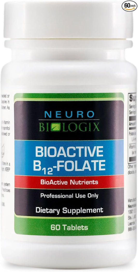 B12 Folate - Methyl Folate Supplement to Support Methylation & Vital Body Functions – With Bioavailable B12 (Methylcobalamin) & Folate (Metafolin® 5-MTHF) for Enhanced Absorption - 60 Tabs