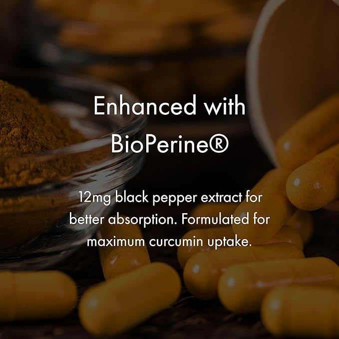 NAOMI Turmeric Curcumin High-Potency 1,200 mg, 95% Curcuminoids & BioPerine Black Pepper Extract to Boost Absorption up to 2000%, Extra-Strength Joint, Muscle, Brain Support, 60 Caps, 30-Day Supply
