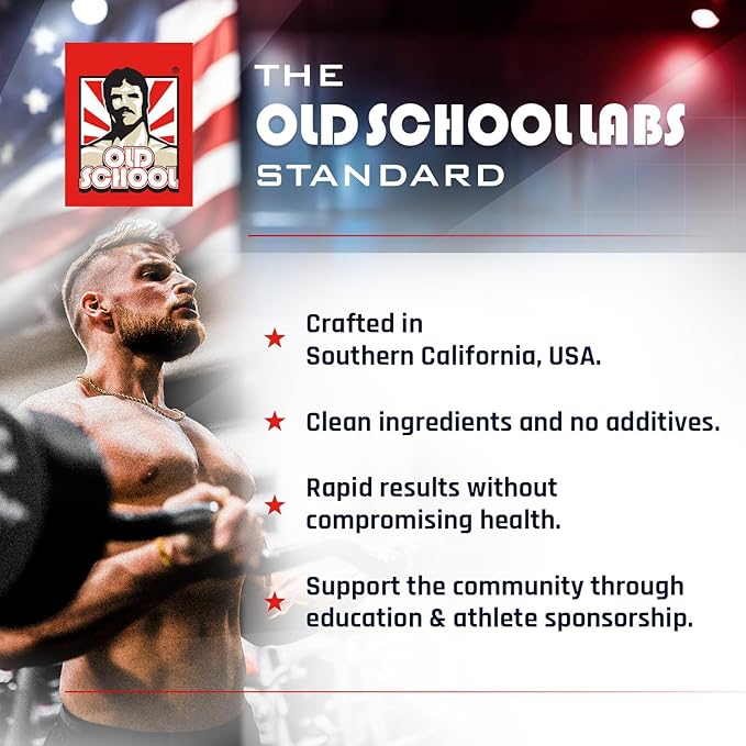 Old School Labs Testosterone Supplement for Men – Fadogia Agrestis 1500mg Max Potency + Tongkat Ali & BioPerine® – Muscle Growth, Recovery, Drive & Stamina – 120 Caps, 40 Servings