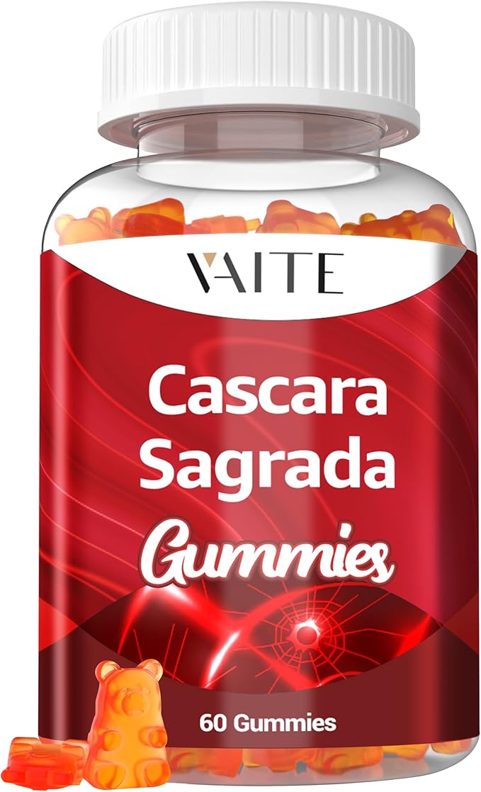 Cascara Sagrada Gummies - Fiber Blend with Psyllium Husk, Ginger & Fennel Seed, Gentle Bowel Support & Gut Comfort, Vegan Herbal Support Gummy for Adults, Encourages Digestive Comfort, 60 Chewables