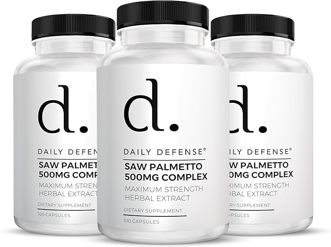 Saw Palmetto (3-Pack) 300 Caps Prostate Health Supplement - Hair Growth for Men & Women - Support to Help Maintain Normal Urination Frequency & Natural DHT Blocker to Help Prevent Hair Loss 500Mgs