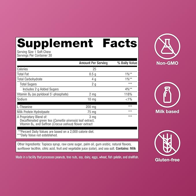 Metagenics HerWellness Rapid Stress Relief - Women's Stress Support Supplement with Saffron, L-Theanine & Vitamin B6* - Mixed Berry Flavor, 30 Soft Chews