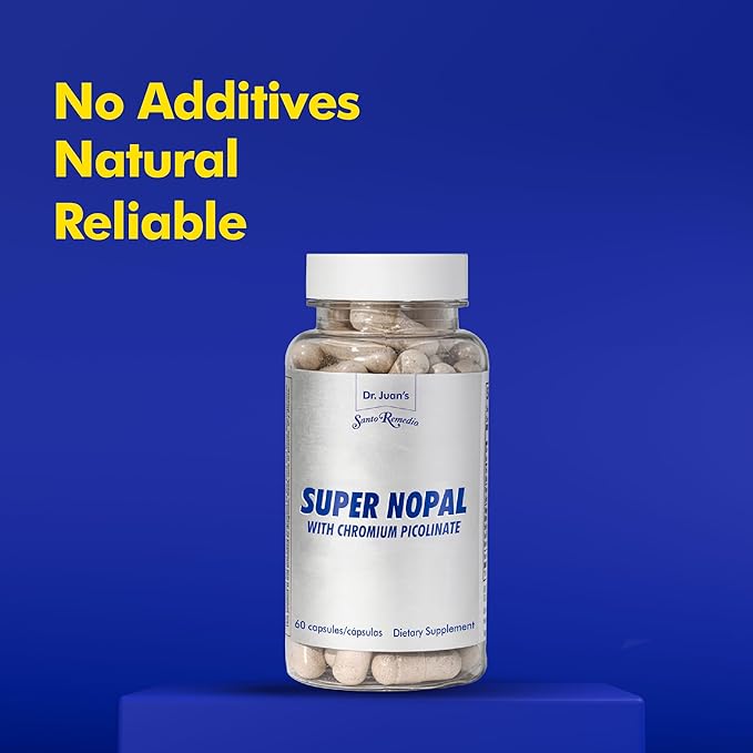 Santo Remedio Super Nopal, Exclusive Formula with Nopal, Gurmar (Gymnema Silvestre), Chromium Picolinate and Vanadyl Sulfate. 60 Capsules (30 Servings)