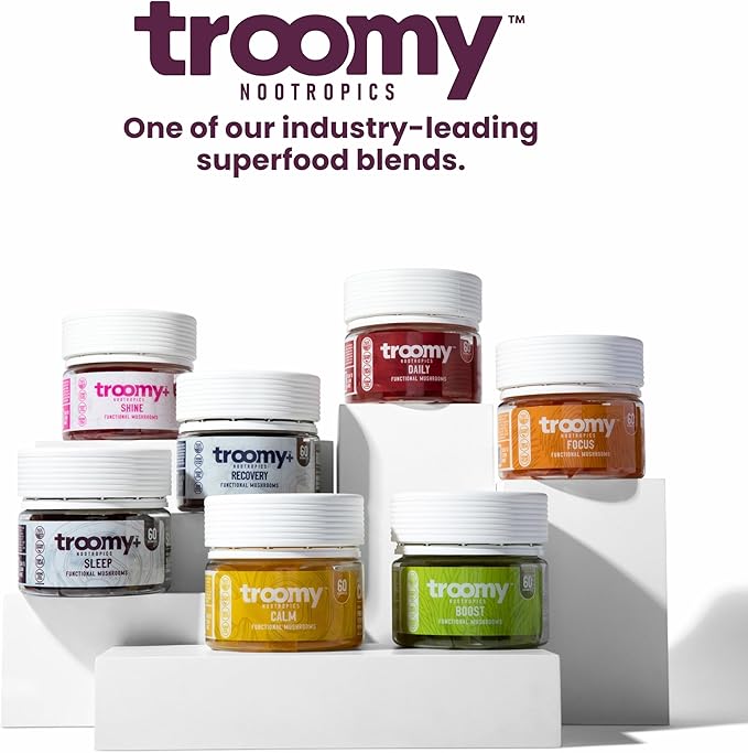 Troomy Sleep Reishi + Melatonin Great Tasting Mushroom Gummies - Supports Restful Sleep - Black Raspberry - 30 Count
