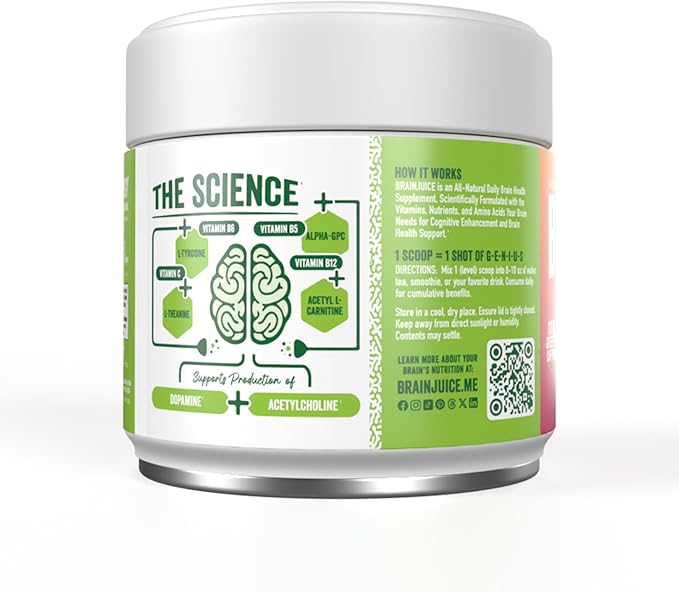 BrainJuice Active Pomegranate Acai Daily BrainPower Mix - 15 Servings