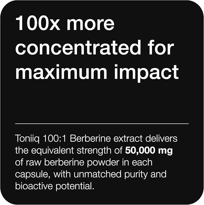 Toniiq Ultra High Strength Berberine HCl 500mg from The Himalayas - Berberine Supplement - 97% Tested Purity Extract - Wild Harvested - Concentrated Berberine 500mg Supplements -90 Veggie Capsules