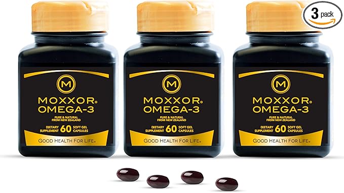 Omega 3 New Zealand Green Lipped Mussel Oil Soft gels for Joint Support and Mobility, Heart & Immune Support, No Fishy Aftertaste, 3-Pack, 180Soft gels, 2-Soft gels Per Day, 90 Day Supply