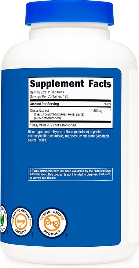 Nutricost Cissus Quadrangularis (1200mg) 240 Capsules - 120 Servings, Gluten Free, Non-GMO, and Vegetarian Friendly