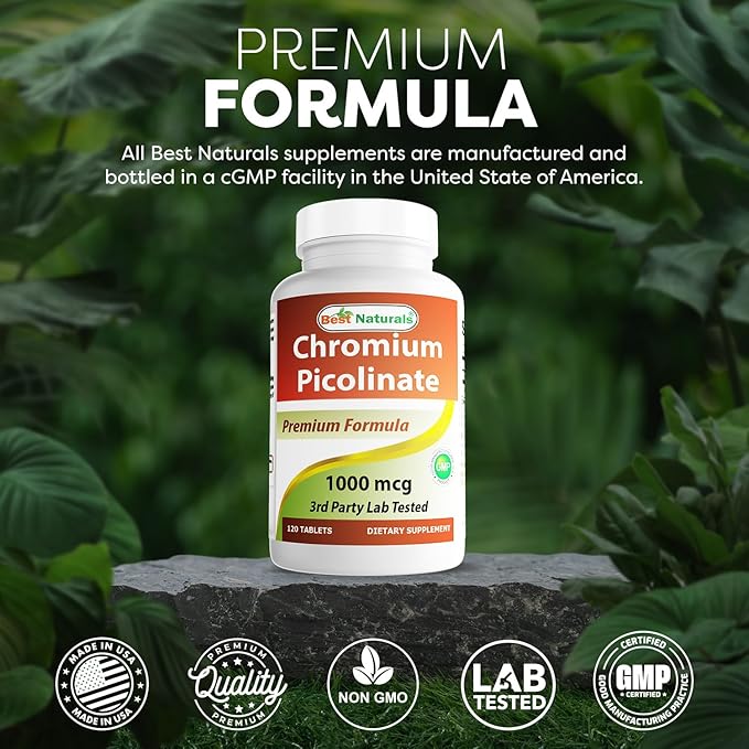 Best Naturals Chromium Picolinate 1000 mcg 120 Tablets