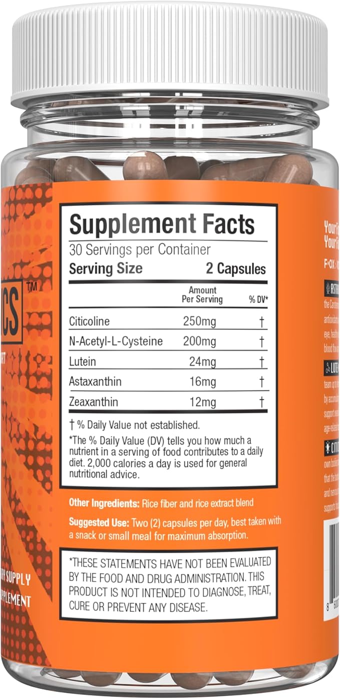 Vision & Cognitive Support Supplement - Nourish Your Mind and Eyes - Oxidative Stress Defense - Vegan & Gluten-Free - Mega-Potent Antioxidant 60 Capsules