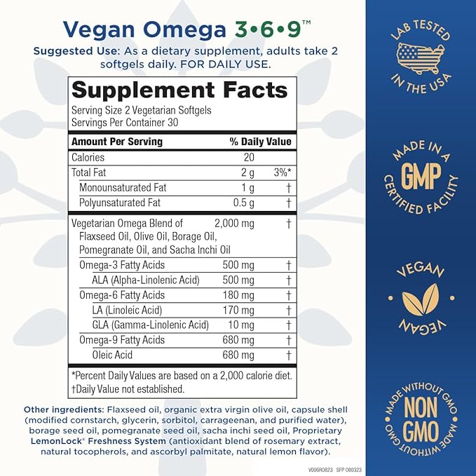 Purity Products Bundle - Vegan Omega 3-6-9 + B-12 Energy Melt Omega 3-6-9 (“5 in 1” Plant-Based Omega 3 6 9 Essential Fatty Acid Complex) - B12 Berry Melt (Methylcobalamin B12 + B6 + D3 + More)