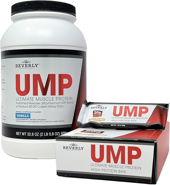 Beverly International UMP Protein Powder, Vanilla. Unique Whey-Casein Ratio Builds Lean Muscle. Easy to Digest. No Bloat. (32.8 oz) 2lb .8 oz