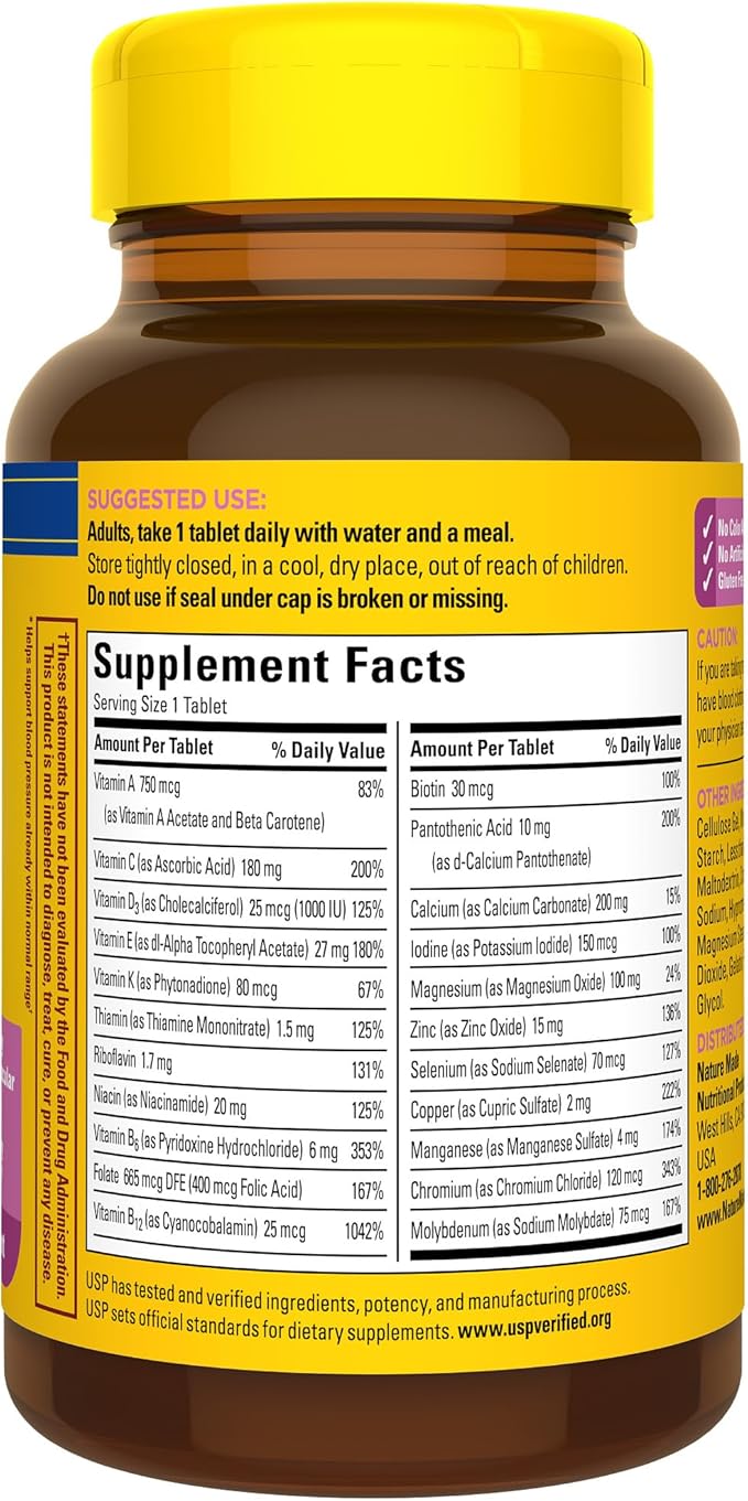 Nature Made Multivitamin For Women 50+ No Iron, Multivitamins for Women 50 Plus, Daily Nutritional Support, Nature Made Multi Vitamins, 90 Tablets, 90 Day Supply