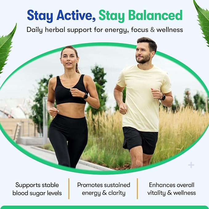 Blood Sugar Support Supplement – 60 Vegan Capsules | Herbal Supplement with Moringa, Cinnamon, Ginger, Neem & Fenugreek | Plant-Based Wellness Supplement - Serving: 2 Capsules/Day