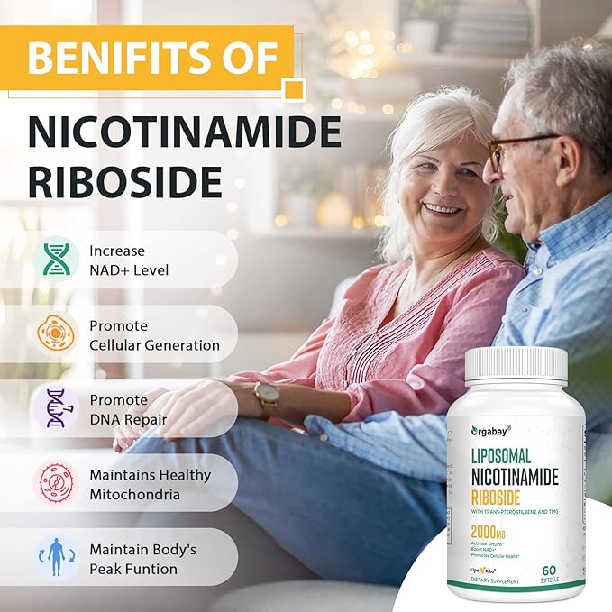 Orgabay Liposomal Nicotinamide Riboside 2000 MG with TMG and Pterostilbene, Boosting NAD+, Support Healthy Aging, 480 Count