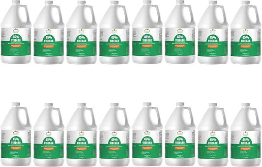 45% Vinegar Concentrated | White Vinegar for Cleaning and Garden | Home, and Outdoor Pure | Max Performance 9X Power | with Instructions (16 Gallons/ 2048 fl oz)