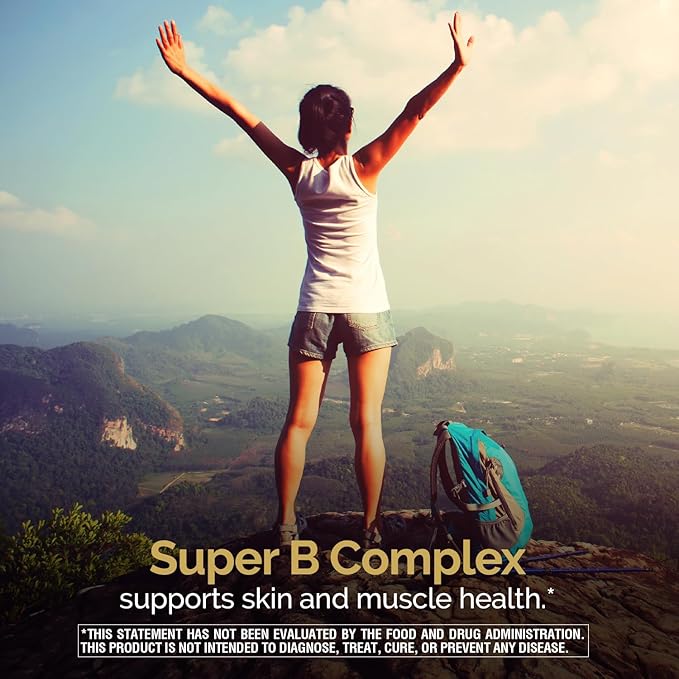 Nature's Wonder Super B Complex with Vitamin C, Vitamin B12, & Folic Acid – Supports Energy Metabolism, Immune Function, Nervous System, Skin & Muscle Health, 150 Tablets