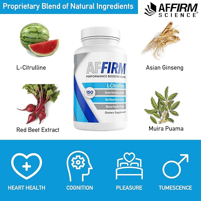 Affirm Science L-Citrulline Dietary Supplement 750mg 60 Tablets | Circulation and Male Performance | Created by Dr. Judson Brandeis