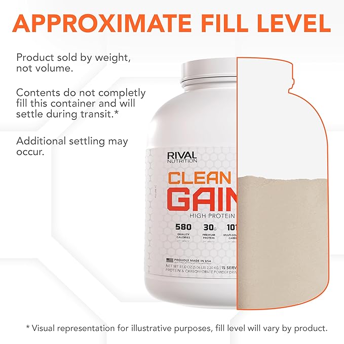 RIVAL NUTRITION Naturally Flavored Clean Gainer (5 lb, Salted Caramel)