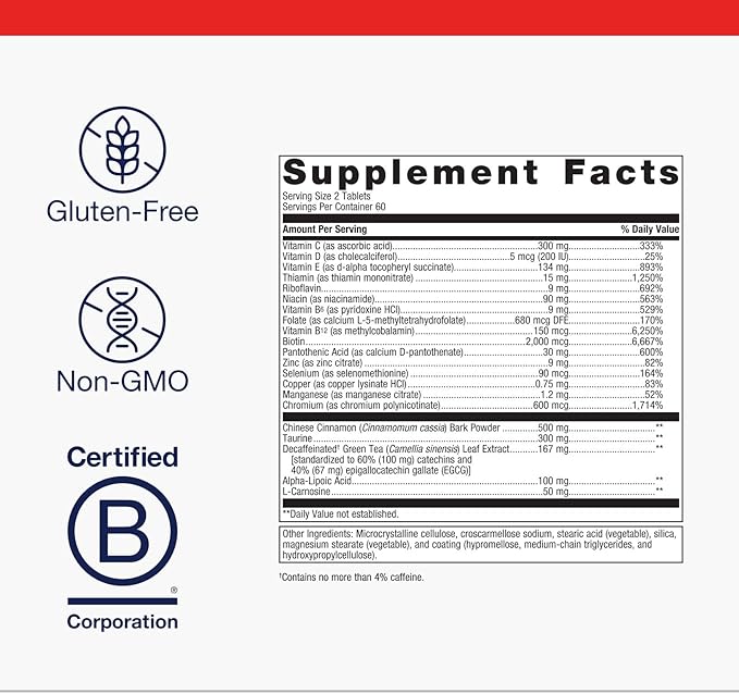 Metagenics MetaGlycemX - 100 mg Alpha-Lipoic Acid - Supports Carbohydrate Metabolism* - Antioxidant Support* - with Green Tea Extract - Non-GMO & Gluten-Free - 120 Count