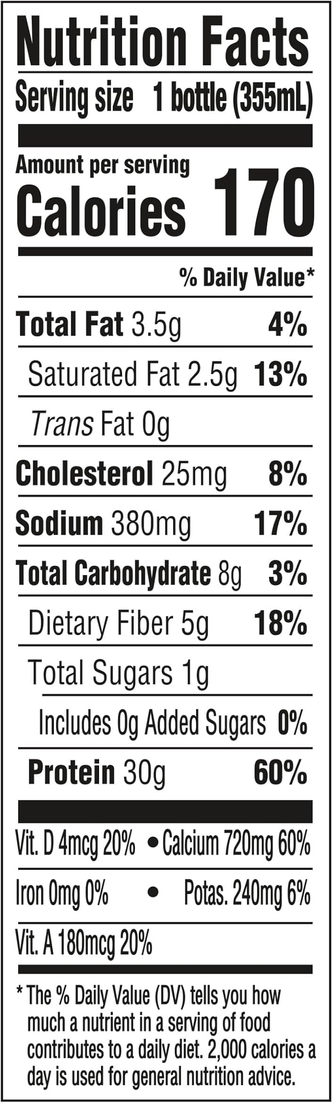 Oikos Protein Shake, Salted Caramel, 30g High Protein Drinks, Shelf Stable, Ready to Drink, 5g Prebiotic Fiber, 12 fl oz Bottle, 4 Count
