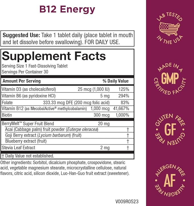 Purity Products Bundle - Vegan Omega 3-6-9 + B-12 Energy Melt Omega 3-6-9 (“5 in 1” Plant-Based Omega 3 6 9 Essential Fatty Acid Complex) - B12 Berry Melt (Methylcobalamin B12 + B6 + D3 + More)