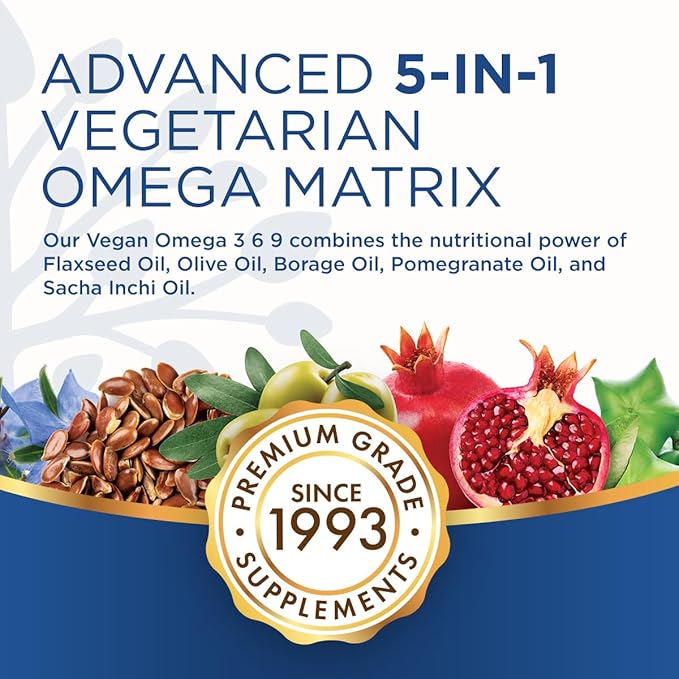 Purity Products Bundle - Vegan Omega 3-6-9 + B-12 Energy Melt Omega 3-6-9 (“5 in 1” Plant-Based Omega 3 6 9 Essential Fatty Acid Complex) - B12 Berry Melt (Methylcobalamin B12 + B6 + D3 + More)