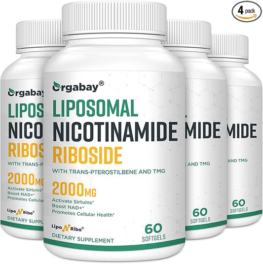 Orgabay Liposomal Nicotinamide Riboside 2000 MG with TMG and Pterostilbene, Boosting NAD+, Support Healthy Aging, 240 Count