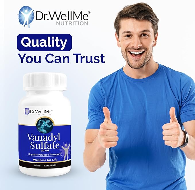 Dr.WellMe Nutrition Vanadyl Sulfate Supplement 10 mg, Maintains Healthy Blood Sugar Level, 100 Tablets, Pack of 3