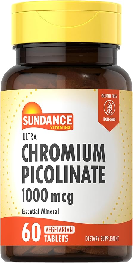 Sundance Chromium Picolinate 1000mcg | 60 Tablets | Vegetarian, Non-GMO & Gluten Free Supplement