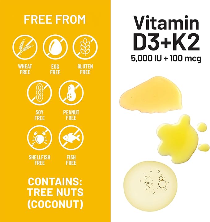 NatureWise Vegan Vitamin D3 + K2 with Organic Coconut MCT Oil - Organic D3 5000IU + Natural K2 100mcg - High Absorption Bone Support - Soy & Gluten Free - USA Manufactured - 30 Softgels[30-Day Supply]