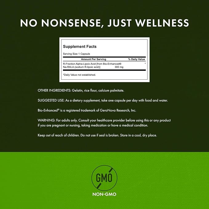 Swanson Triple Strength R-Fraction Alpha Lipoic Acid - Promotes Healthy Blood Pressure & Delivers Essential Nutrients - (30 Capsules, 300mg Each)