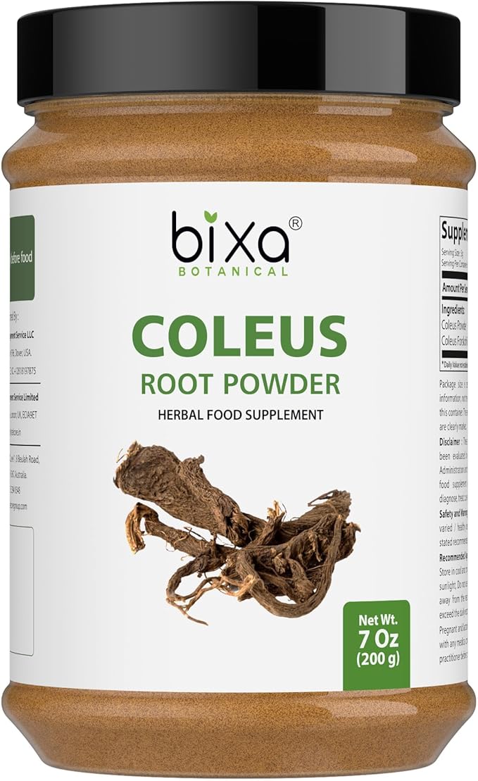 bixa BOTANICAL Coleus Forskohlii Root Powder | Forskolin-Rich Herb | Supports Wellness | 100% Pure & Natural, Lab-Tested, Vegan, Non-GMO, 140+ Years of Herbal Heritage, 200g / 7oz