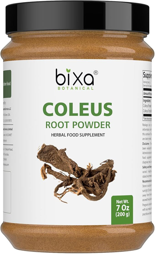 bixa BOTANICAL Coleus Forskohlii Root Powder | Forskolin-Rich Herb | Supports Wellness | 100% Pure & Natural, Lab-Tested, Vegan, Non-GMO, 140+ Years of Herbal Heritage, 200g / 7oz