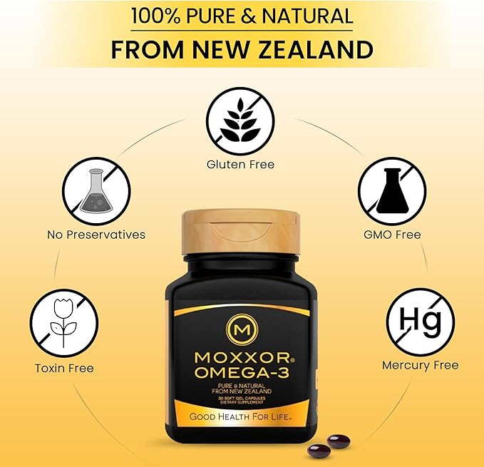Omega 3 New Zealand Green Lipped Mussel Oil Soft Capsules for Joint Support and Mobility, Heart & Immune Support, No Fishy Aftertaste, 2-Pack, 120Soft caps, 2-Soft caps Per Day, 60 Day Supply