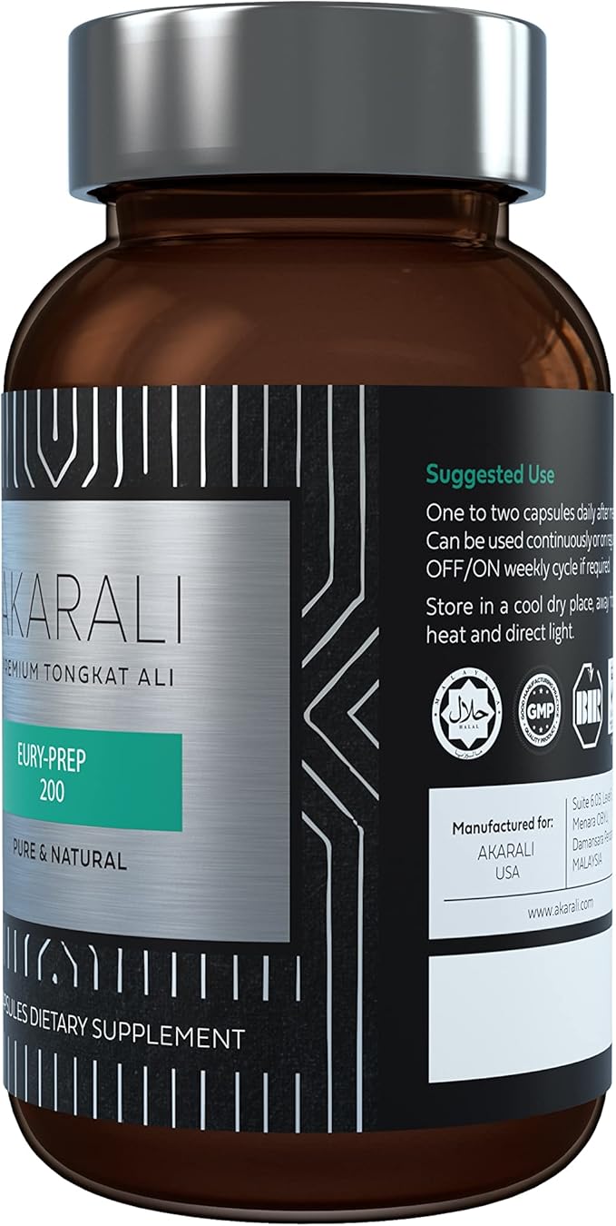Pure Tongkat Ali Longjack 200:1 Highly Concentrated 1.5% Eurycomanone US Patented Physta® Freeze-Dried Extraction Technology Supports Strength, Energy and Performance (60 Count)