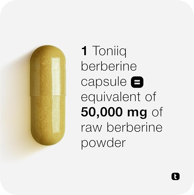 Toniiq Ultra High Strength Berberine HCl 500mg from The Himalayas - Berberine Supplement - 97% Tested Purity Extract - Wild Harvested - Concentrated Berberine 500mg Supplements -90 Veggie Capsules