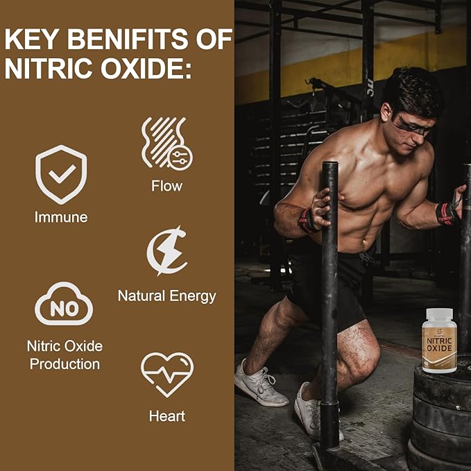 Nitric Oxide Supplement, Nitric Oxide Booster & 6-in-1 Phytonutrient Blend for Heart, Flow, Immune - 90 Capsules (2 Bottle)